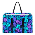 Teal Pink Mermaid Scales Pattern Print Utility Tote Bag