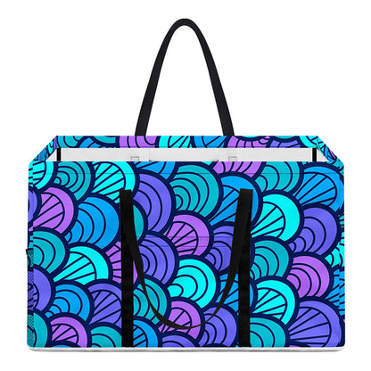 Teal Pink Mermaid Scales Pattern Print Utility Tote Bag