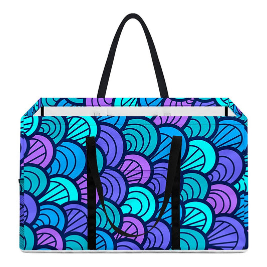 Teal Pink Mermaid Scales Pattern Print Utility Tote Bag