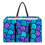 Teal Pink Mermaid Scales Pattern Print Utility Tote Bag