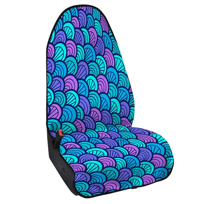 Teal Pink Mermaid Scales Pattern Print Waterproof Car Seat Cover