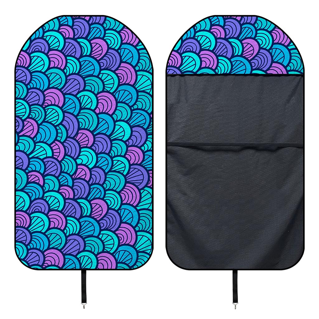 Teal Pink Mermaid Scales Pattern Print Waterproof Car Seat Cover