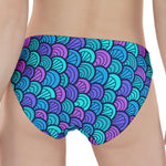 Teal Pink Mermaid Scales Pattern Print Women's Panties