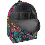 Teal Pink Sugar Skull Pattern Print Backpack