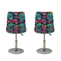 Teal Pink Sugar Skull Pattern Print Bar Stool Covers