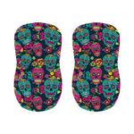 Teal Pink Sugar Skull Pattern Print Bar Stool Covers