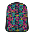 Teal Pink Sugar Skull Pattern Print Casual Backpack