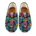 Teal Pink Sugar Skull Pattern Print Casual Shoes