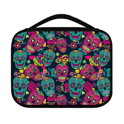 Teal Pink Sugar Skull Pattern Print Classic Bible Case
