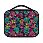 Teal Pink Sugar Skull Pattern Print Classic Bible Case