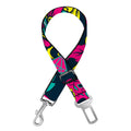 Teal Pink Sugar Skull Pattern Print Dog Seat Belt