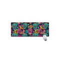 Teal Pink Sugar Skull Pattern Print Extended Mouse Pad
