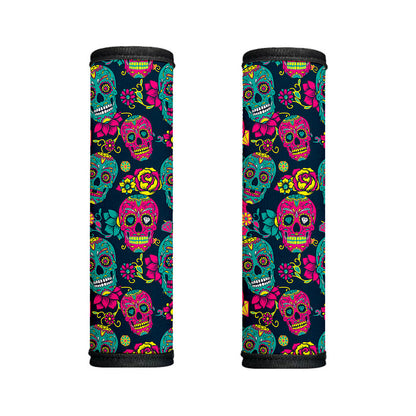 Teal Pink Sugar Skull Pattern Print Handle Covers
