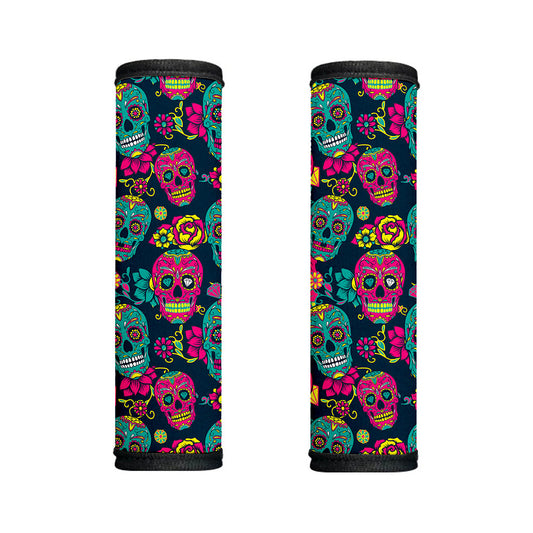 Teal Pink Sugar Skull Pattern Print Handle Covers
