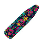 Teal Pink Sugar Skull Pattern Print Ironing Board Cover