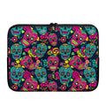 Teal Pink Sugar Skull Pattern Print Laptop Sleeve