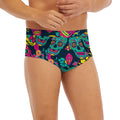 Teal Pink Sugar Skull Pattern Print Men's Briefs