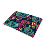 Teal Pink Sugar Skull Pattern Print Pet Cooling Mat Cover
