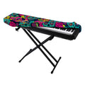 Teal Pink Sugar Skull Pattern Print Piano Keyboard Cover