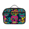 Teal Pink Sugar Skull Pattern Print Portable Lunch Bag