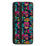 Teal Pink Sugar Skull Pattern Print Refrigerator Handle Covers
