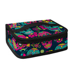 Teal Pink Sugar Skull Pattern Print Small Lunch Bag