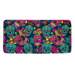 Teal Pink Sugar Skull Pattern Print Towel