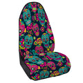 Teal Pink Sugar Skull Pattern Print Waterproof Car Seat Cover