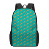 Teal Pizza Pattern Print 17 Inch Backpack