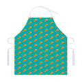 Teal Pizza Pattern Print Adjustable Apron