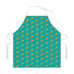 Teal Pizza Pattern Print Adjustable Apron