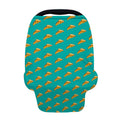 Teal Pizza Pattern Print Baby Seat Cover