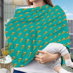 Teal Pizza Pattern Print Baby Seat Cover