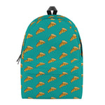 Teal Pizza Pattern Print Backpack