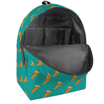 Teal Pizza Pattern Print Backpack