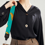 Teal Pizza Pattern Print Bag Strap