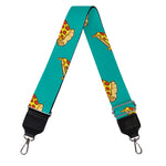 Teal Pizza Pattern Print Bag Strap