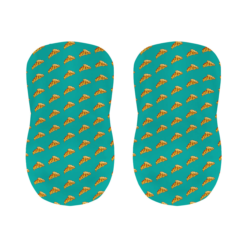 Teal Pizza Pattern Print Bar Stool Covers