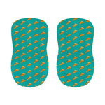 Teal Pizza Pattern Print Bar Stool Covers
