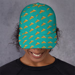 Teal Pizza Pattern Print Baseball Cap