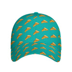 Teal Pizza Pattern Print Baseball Cap