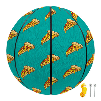 Teal Pizza Pattern Print Basketball