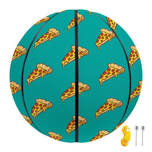 Teal Pizza Pattern Print Basketball