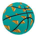 Teal Pizza Pattern Print Basketball
