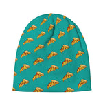 Teal Pizza Pattern Print Beanie