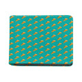 Teal Pizza Pattern Print Bifold Wallet