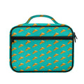 Teal Pizza Pattern Print Briefcase Bible Bag