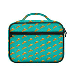 Teal Pizza Pattern Print Briefcase Bible Bag