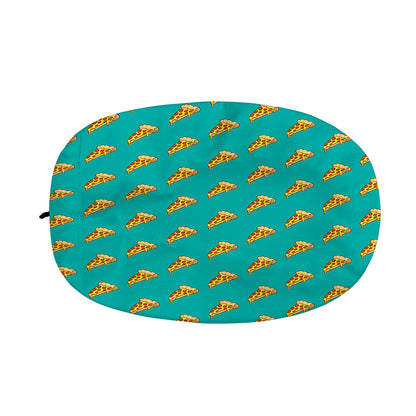 Teal Pizza Pattern Print Car Side Mirror Covers
