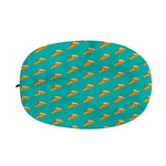 Teal Pizza Pattern Print Car Side Mirror Covers
